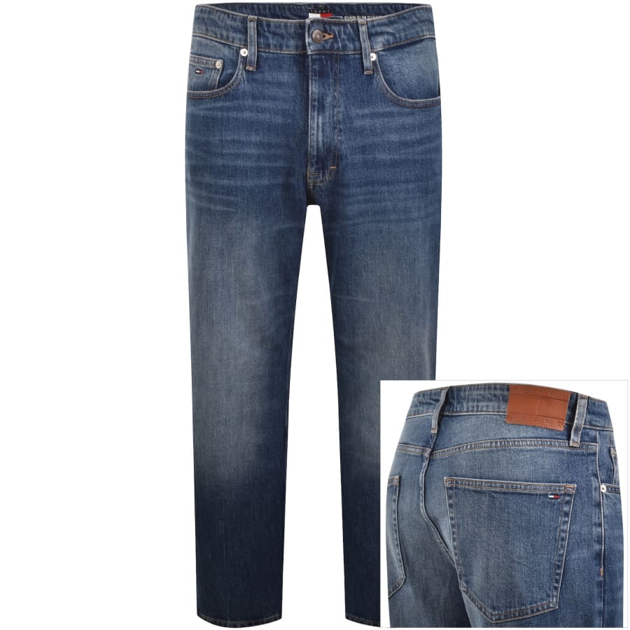 Image number 1 for Tommy Jeans Ryan Slim Fit Straight Jeans Blue