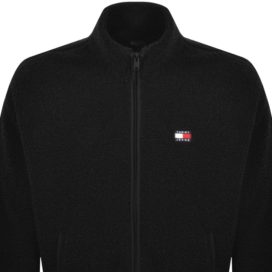 Image number 2 for Tommy Jeans Badge Teddy Jacket Black