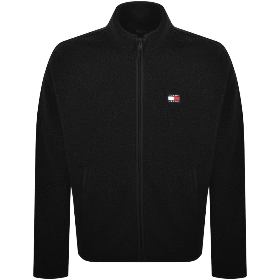 Image number 1 for Tommy Jeans Badge Teddy Jacket Black