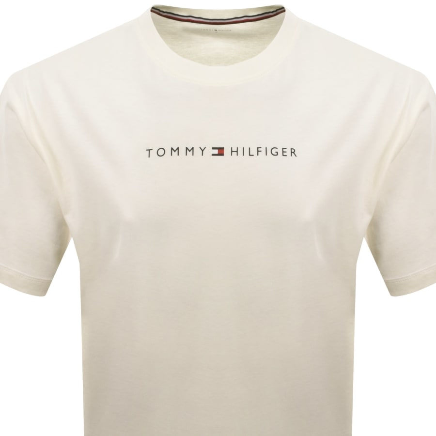Image number 2 for Tommy Hilfiger Logo T Shirt Cream