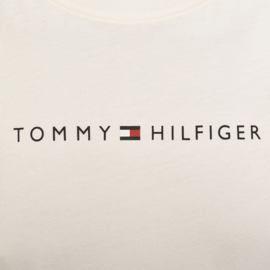 Image number 3 for Tommy Hilfiger Logo T Shirt Cream