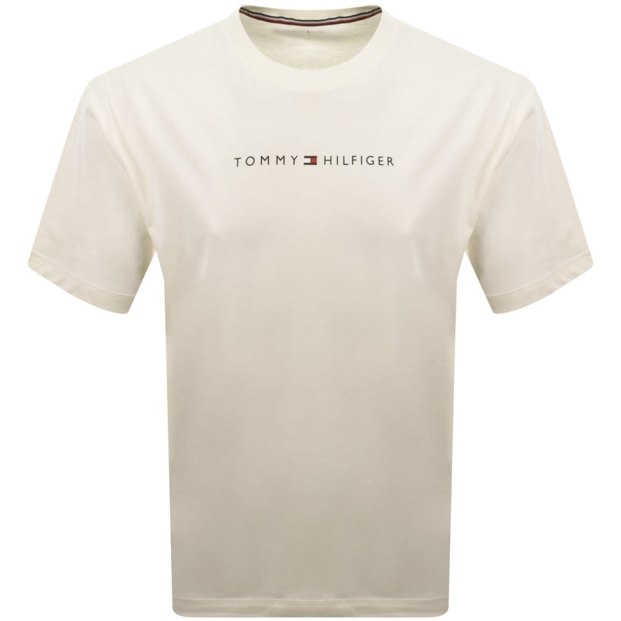 Image number 1 for Tommy Hilfiger Logo T Shirt Cream