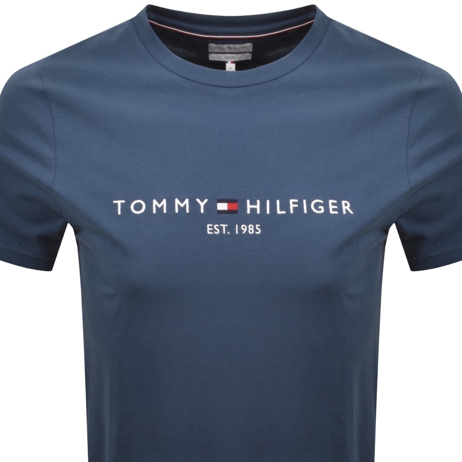 Image number 2 for Tommy Hilfiger Logo Slim Fit T Shirt Blue