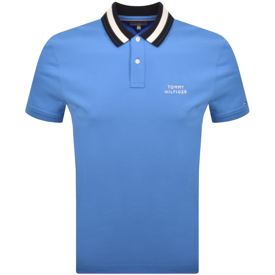Image number 1 for Tommy Hilfiger Logo Polo T Shirt Blue