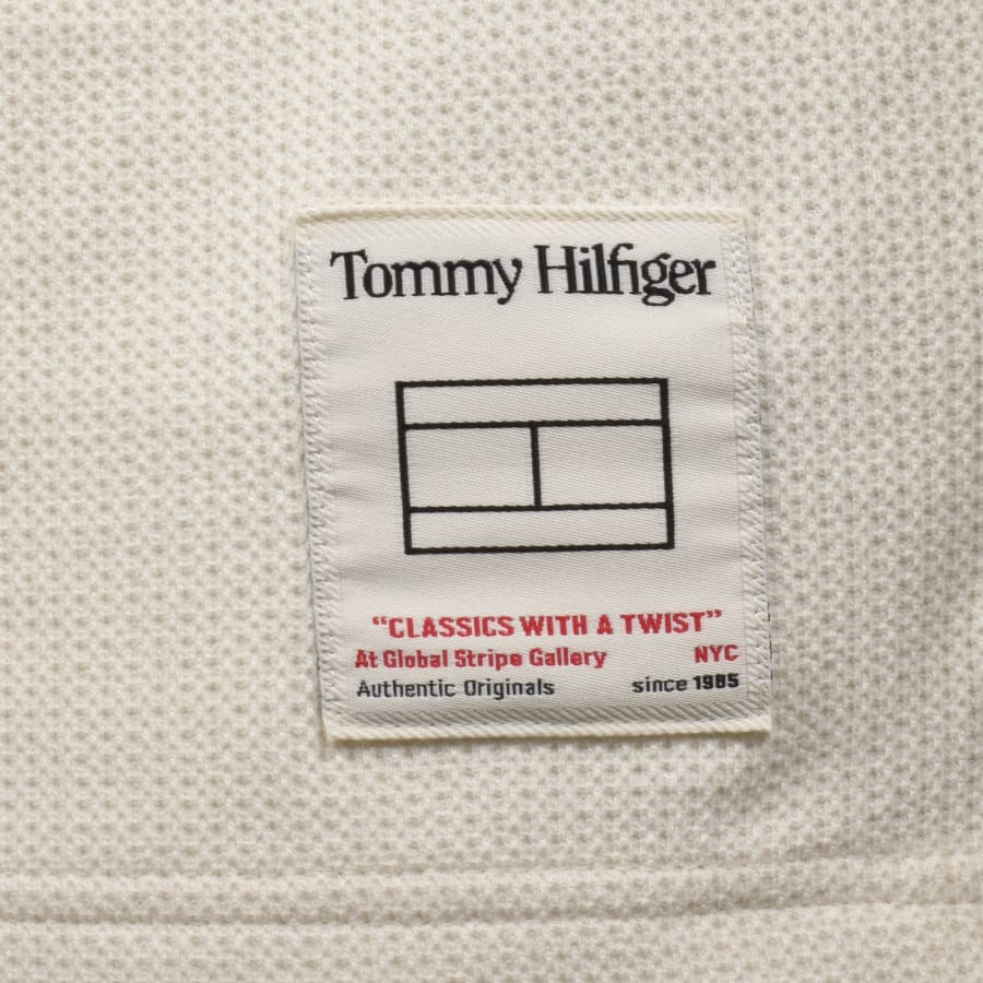 Image number 3 for Tommy Hilfiger Waffle Polo T Shirt Cream