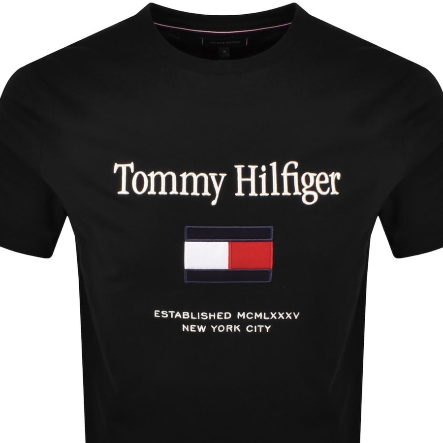 Image number 2 for Tommy Hilfiger Embroidred Flag T Shirt Black