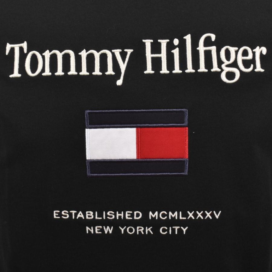 Image number 3 for Tommy Hilfiger Embroidred Flag T Shirt Black