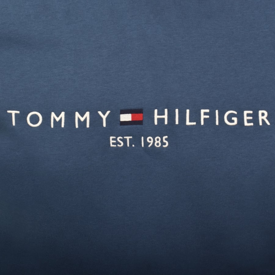 Image number 3 for Tommy Hilfiger Logo Hoodie Aegean Sea Blue