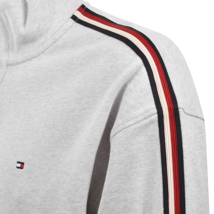 Image number 5 for Tommy Hilfiger Half Button Down Sweatshirt Grey