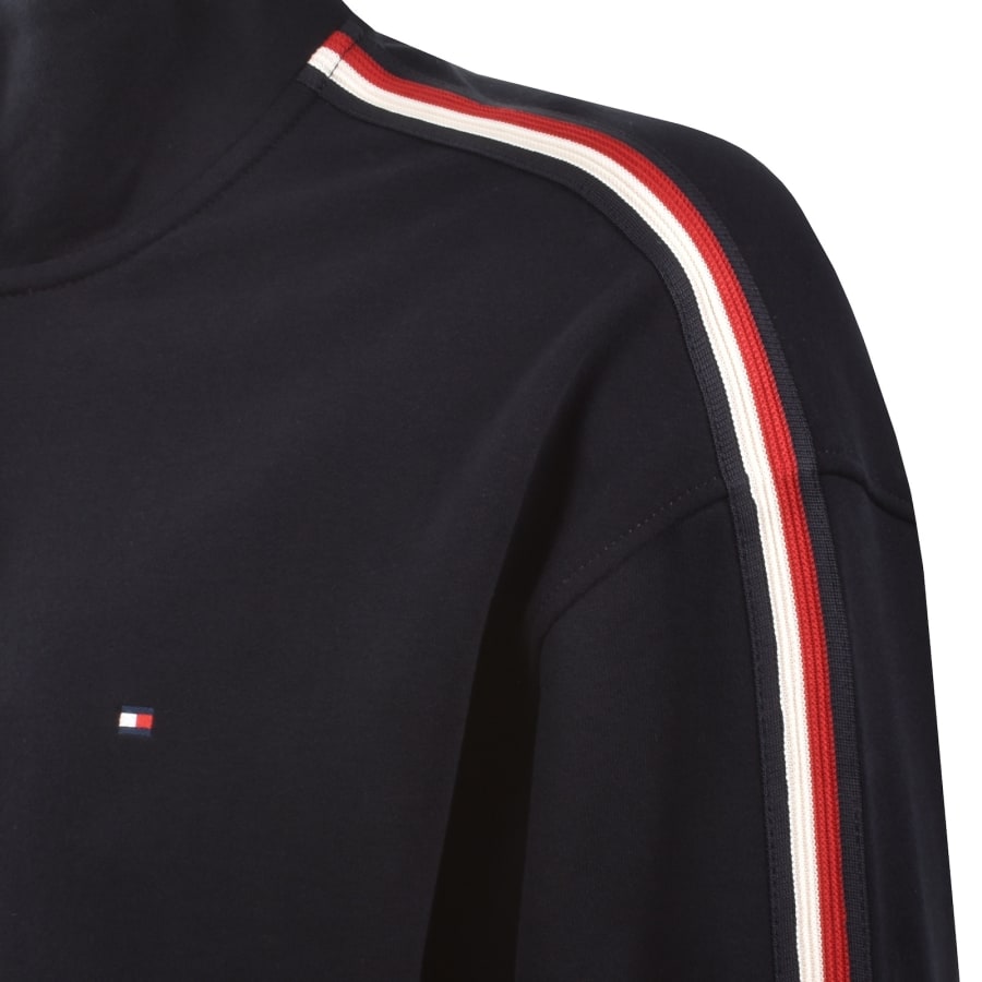 Image number 5 for Tommy Hilfiger Half Button Down Sweatshirt Navy