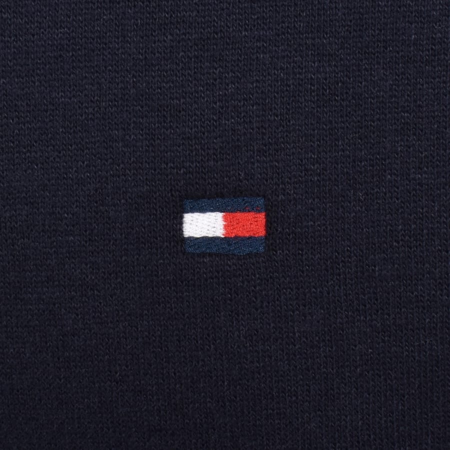 Image number 3 for Tommy Hilfiger Quarter Zip Fleece Sweatshirt Navy