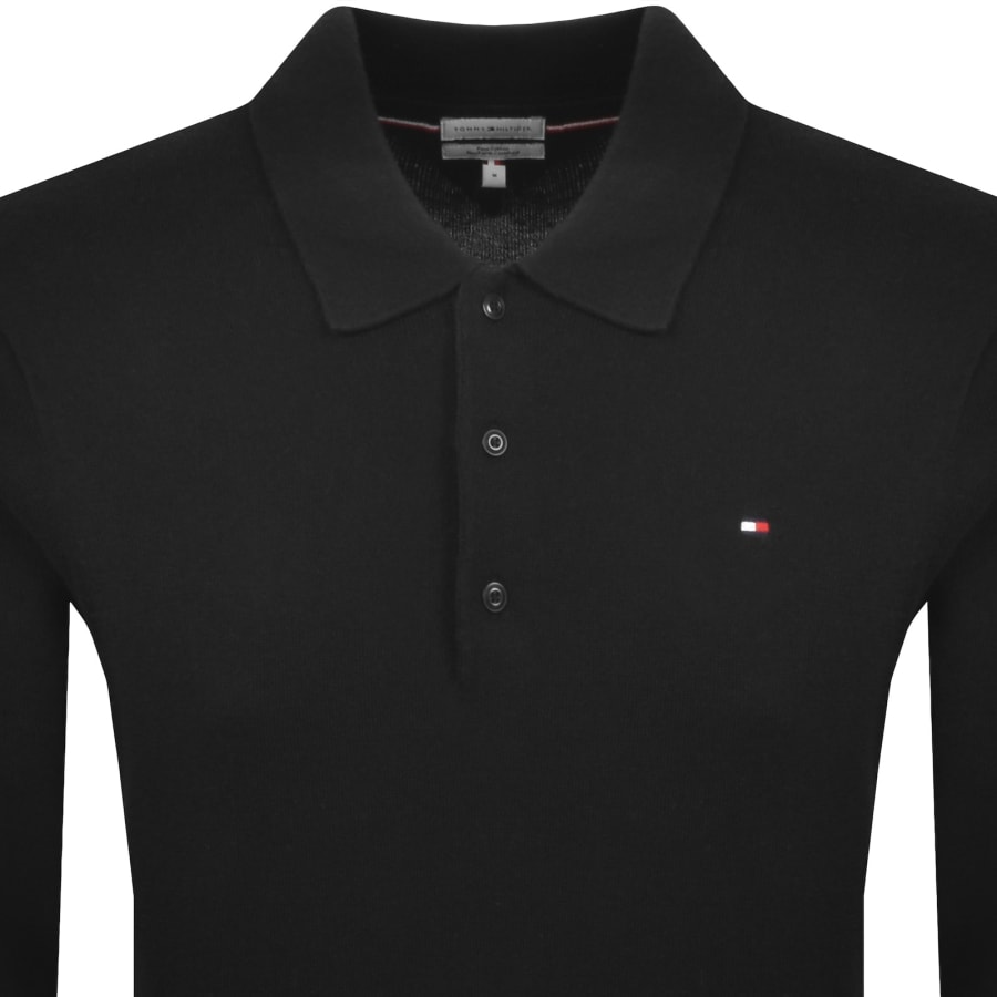 Image number 2 for Tommy Hilfiger Cashmere Polo Jumper Black