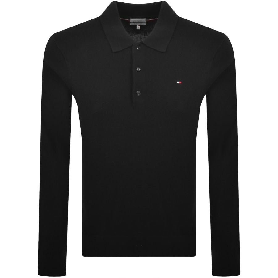 Image number 1 for Tommy Hilfiger Cashmere Polo Jumper Black