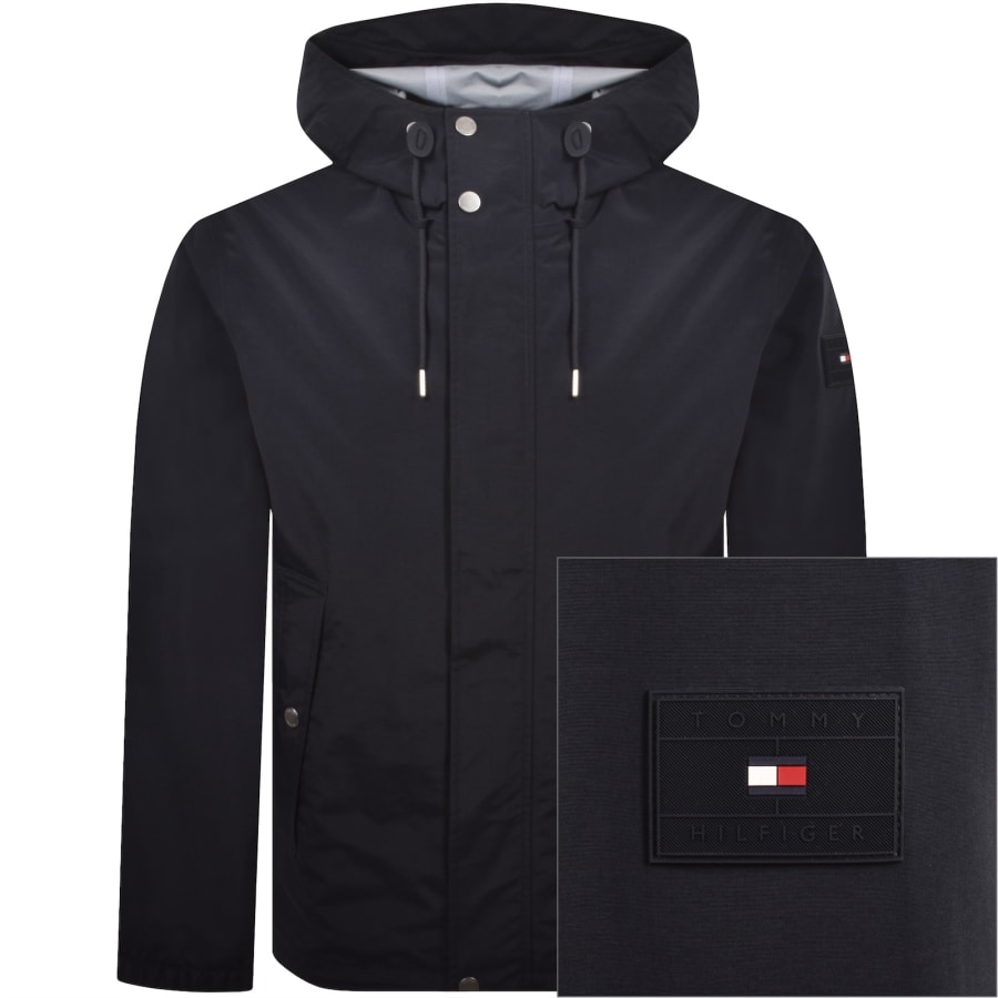 Image number 1 for Tommy Hilfiger Hooded Jacket Navy