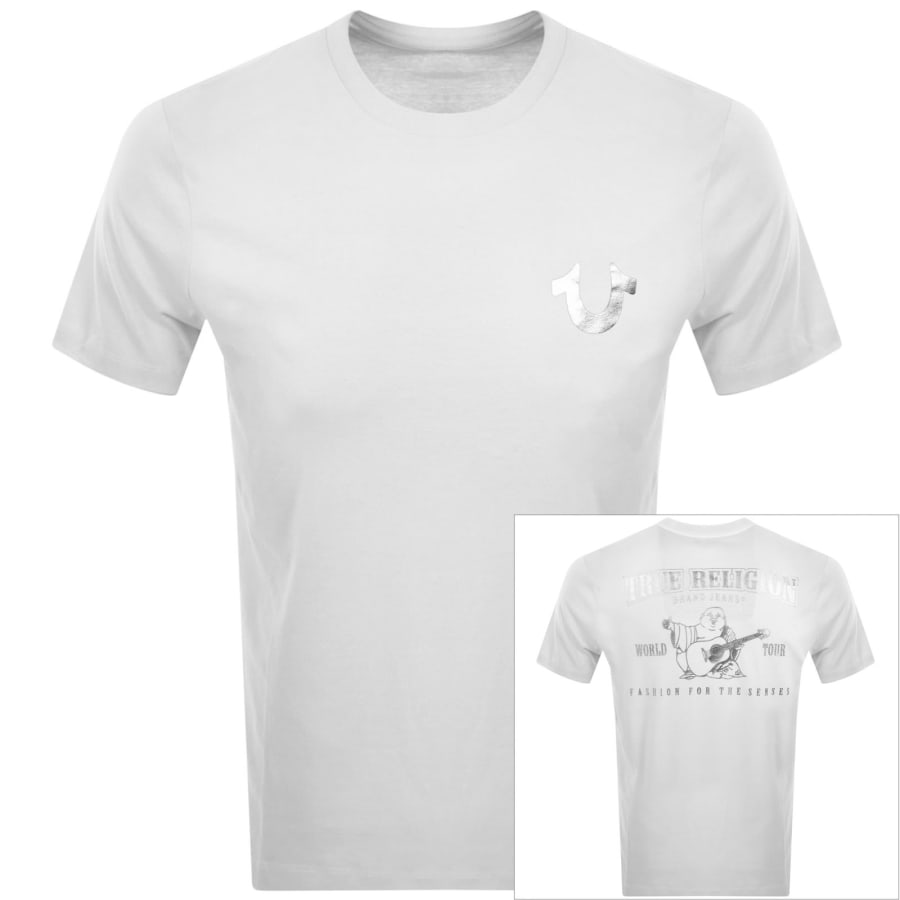 Image number 1 for True Religion Metallic Buddha T Shirt White