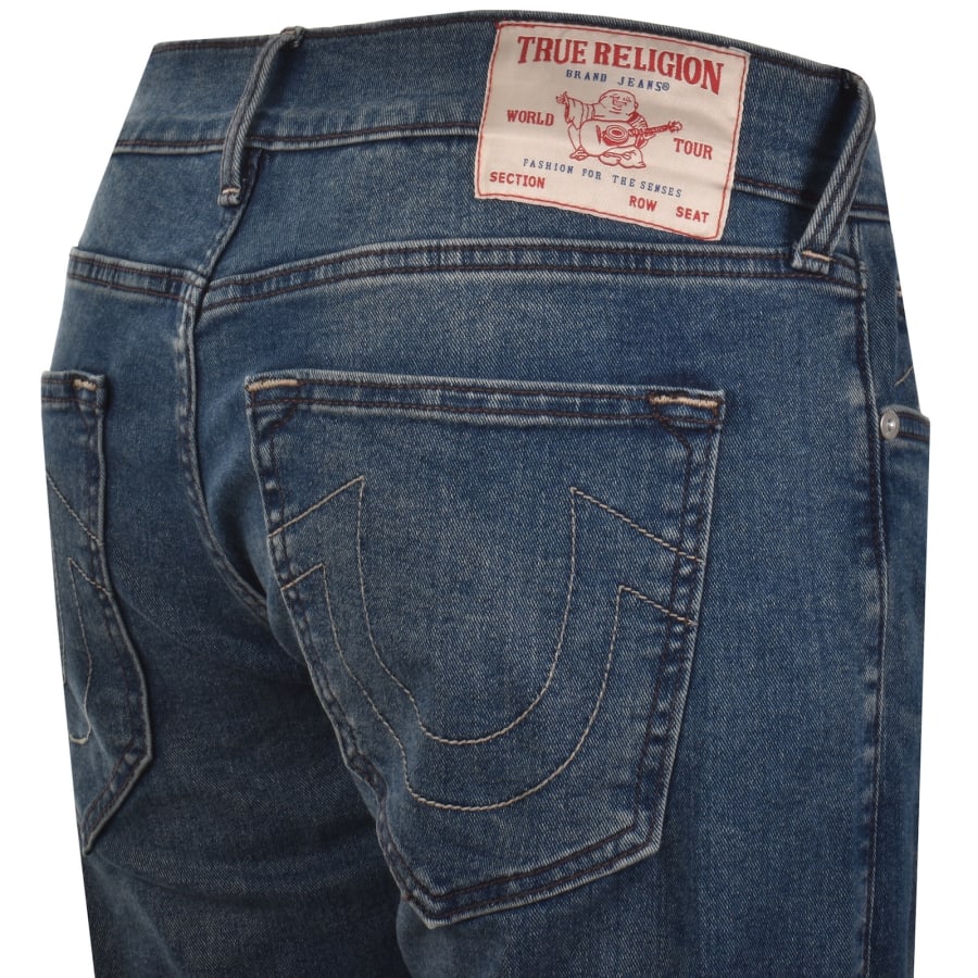 Image number 4 for True Religion Ricky Rip Repair Straight Jeans Blue