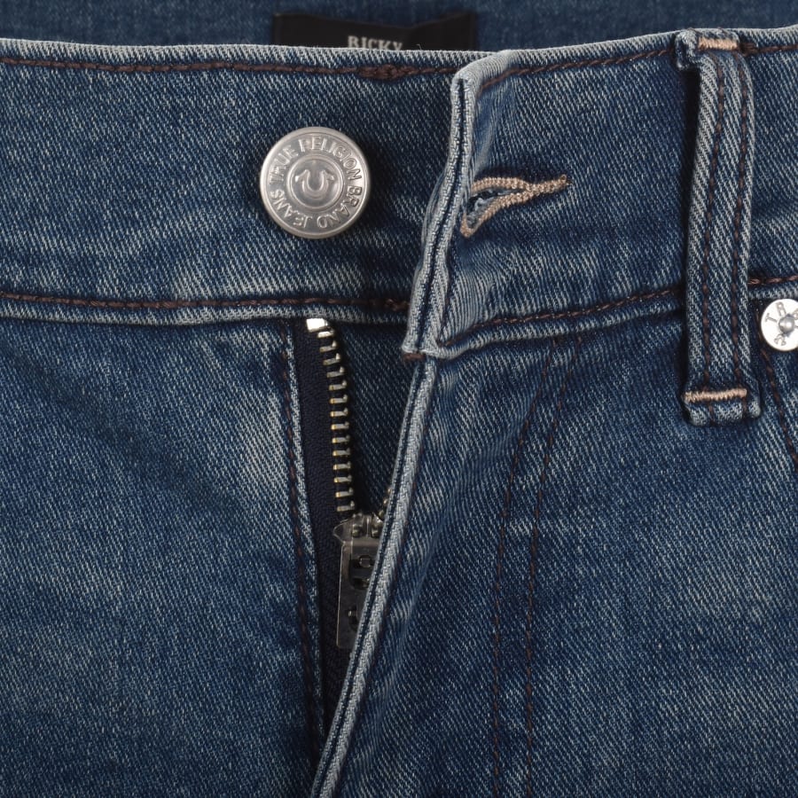 Image number 5 for True Religion Ricky Rip Repair Straight Jeans Blue