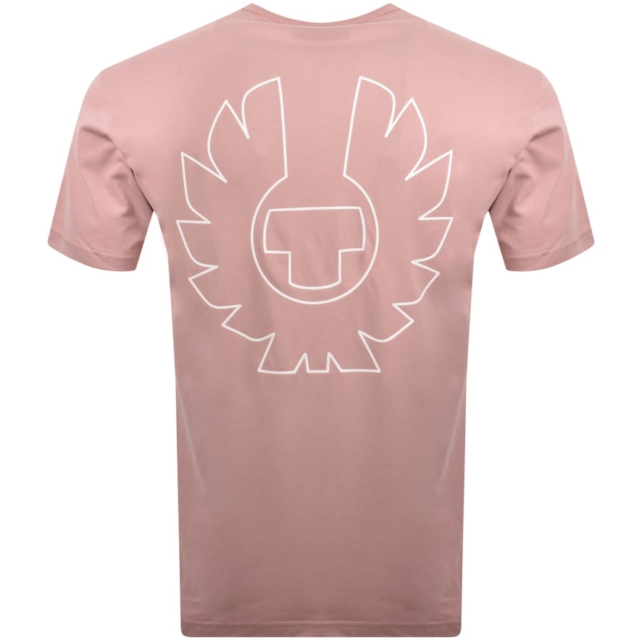 Image number 5 for Belstaff Relaxed Fit Border T Shirt Dusk Pink