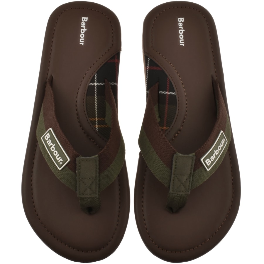 Image number 1 for Barbour Harker Flip Flops Chocolate Brown