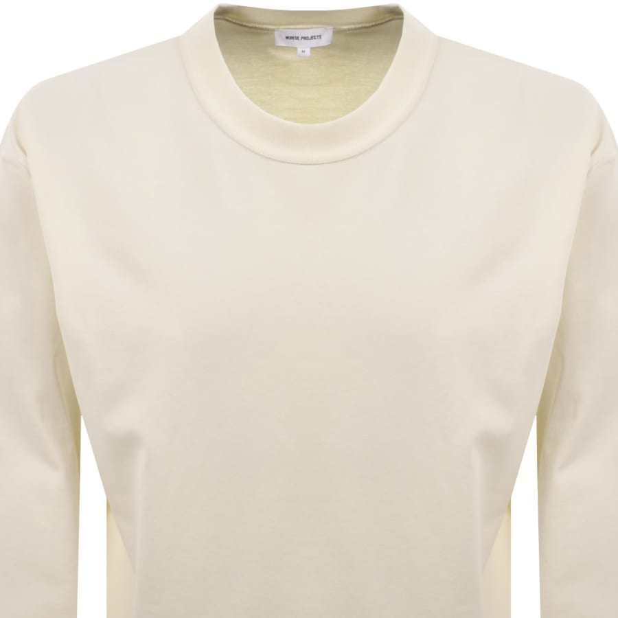 Image number 2 for Norse Projects Isefjord Long Sleeve T Shirt Cream