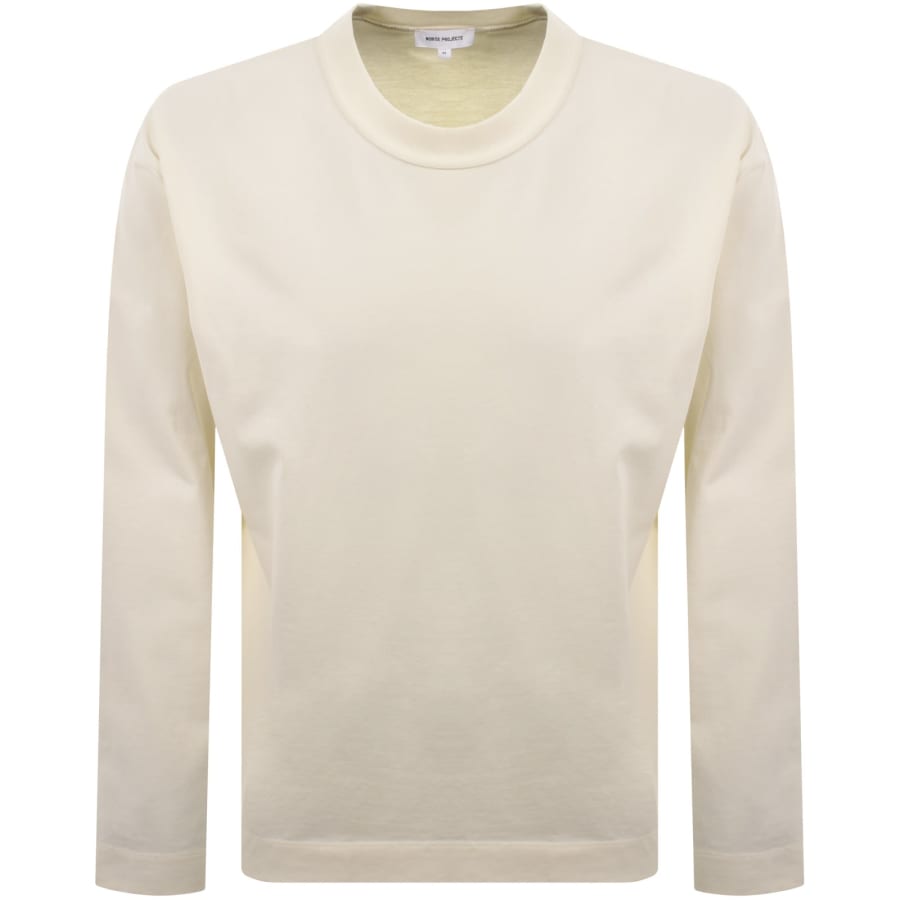 Image number 1 for Norse Projects Isefjord Long Sleeve T Shirt Cream