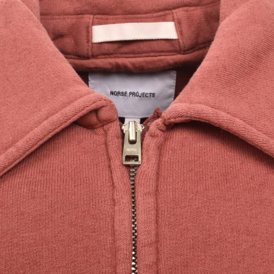 Image number 4 for Norse Projects Loopback Full Zip Sweatshirt Red
