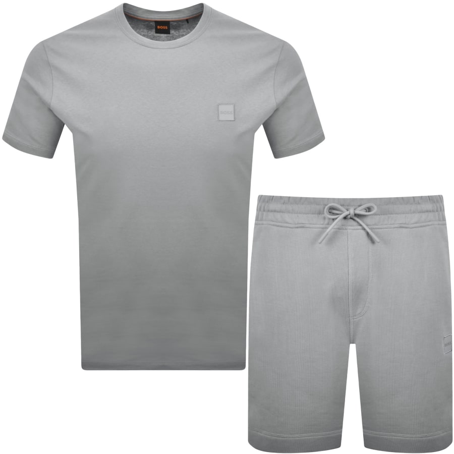 Image number 1 for BOSS Tales T Shirt And Sewalk Shorts Set Grey