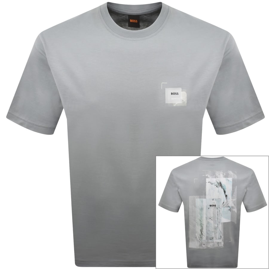 Image number 1 for BOSS Te Frame T Shirt Open Grey