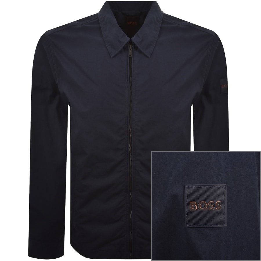 Image number 1 for BOSS Lutti Full Zip Overshirt Navy