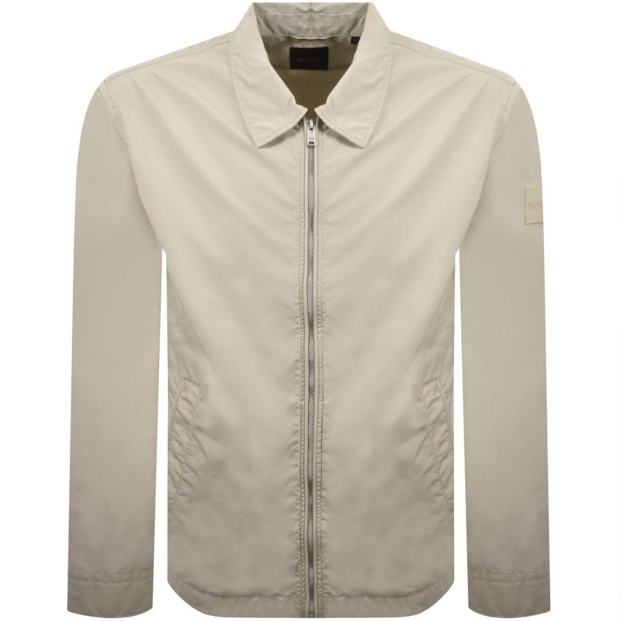 Image number 2 for BOSS Lutti Full Zip Overshirt Light Beige