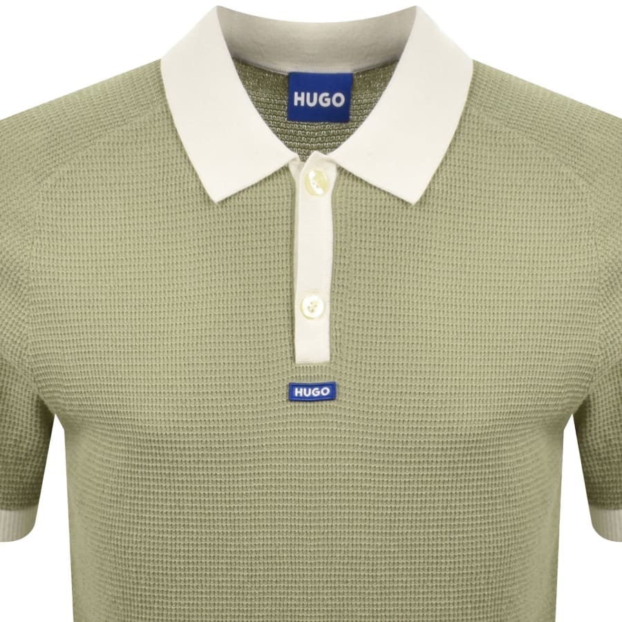 Image number 2 for HUGO Blue Siablo Knit Polo Green