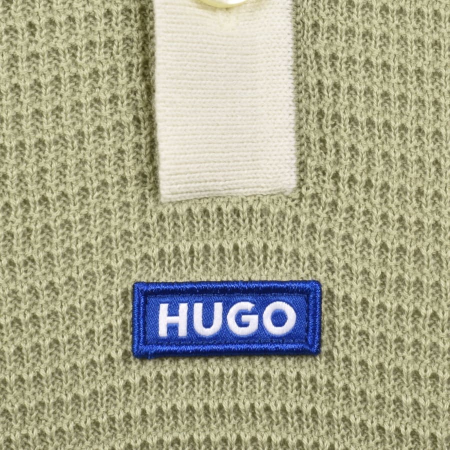 Image number 3 for HUGO Blue Siablo Knit Polo Green
