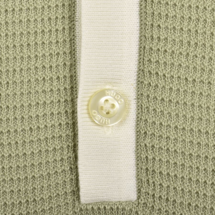 Image number 4 for HUGO Blue Siablo Knit Polo Green