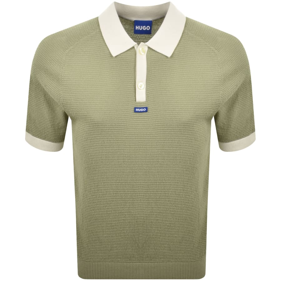 Image number 1 for HUGO Blue Siablo Knit Polo Green