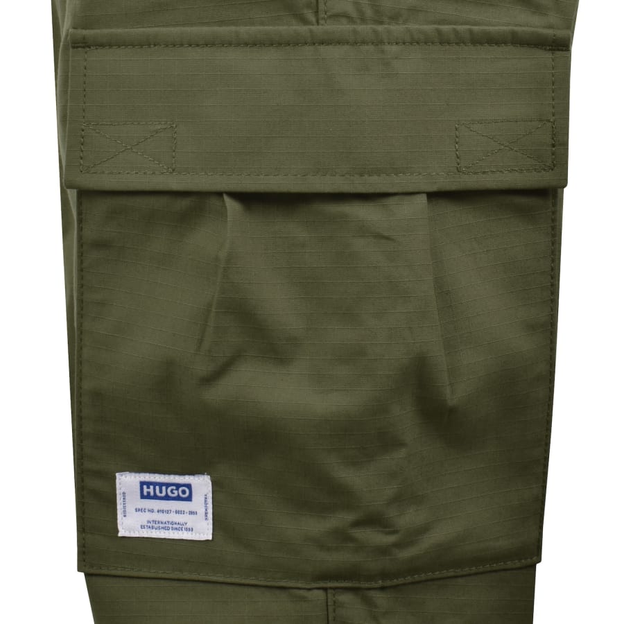 Image number 4 for HUGO Blue Gadic242 Relaxed Cargo Trousers Green