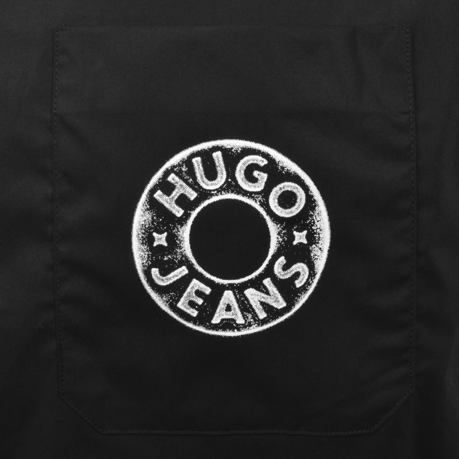 Image number 3 for HUGO Blue Short Sleeve Shirt Black