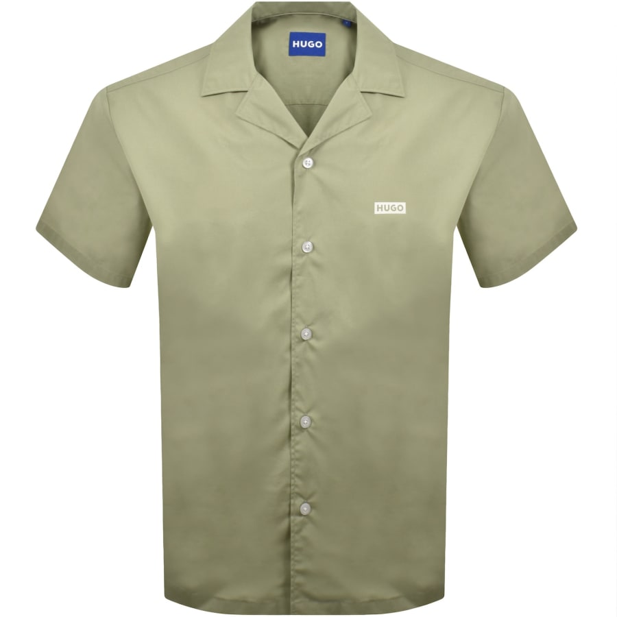 Image number 2 for HUGO Blue Short Sleeve Shirt Green
