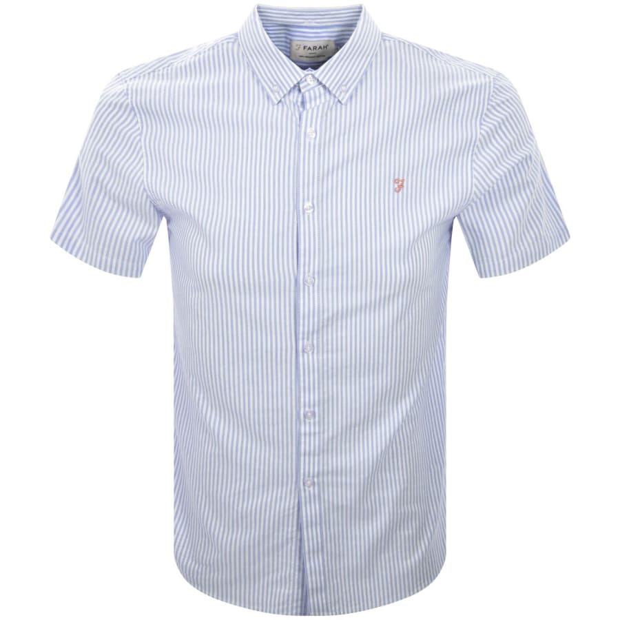 Image number 1 for Farah Brewer Short Sleeve Shirt Blue