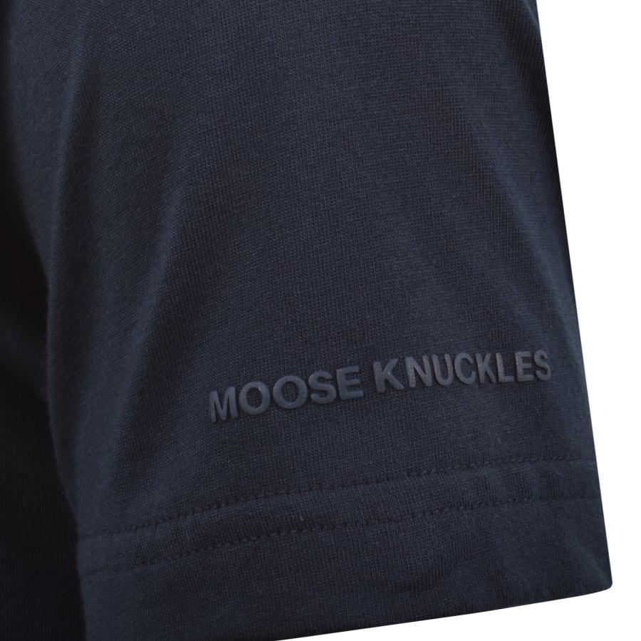 Image number 5 for Moose Knuckles Crescent Gold T Shirt Navy