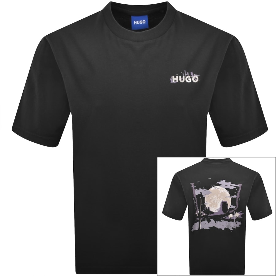 Image number 1 for HUGO Blue Noxwash T Shirt Black
