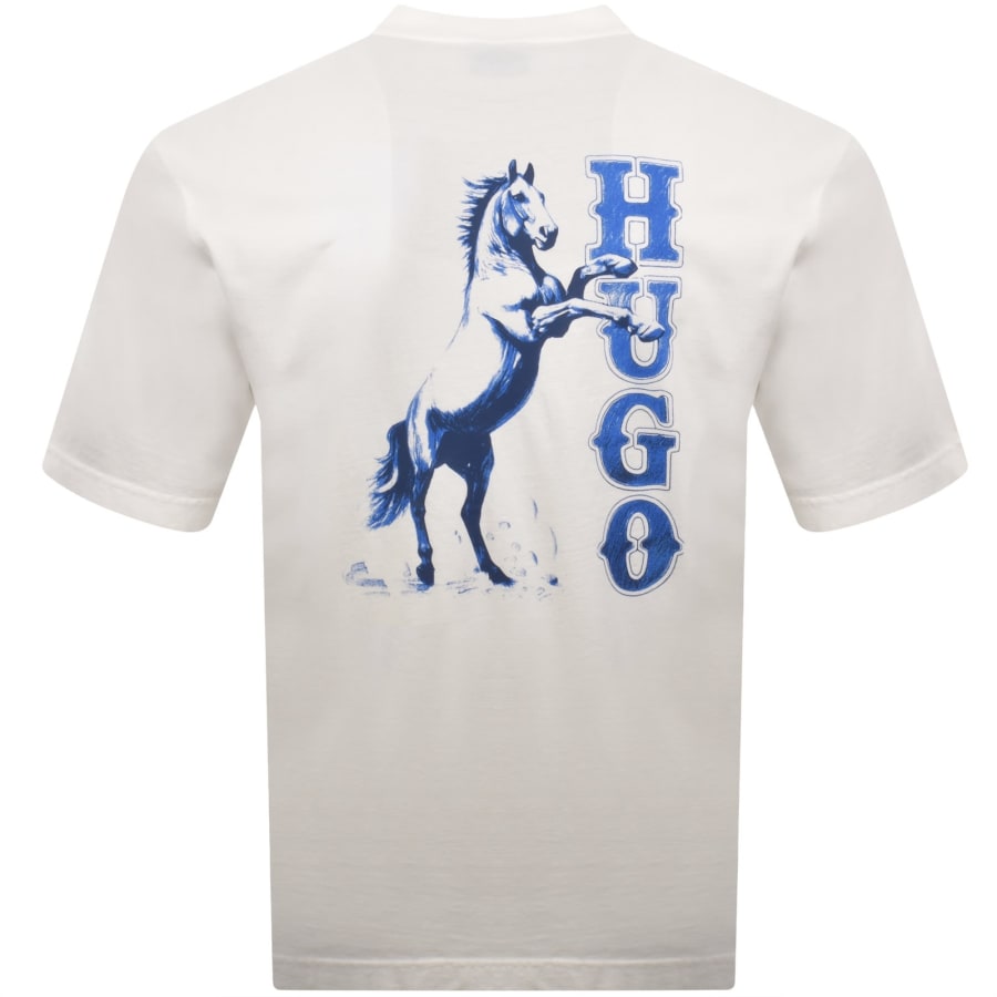 Image number 5 for HUGO Blue Noxwash T Shirt Off White