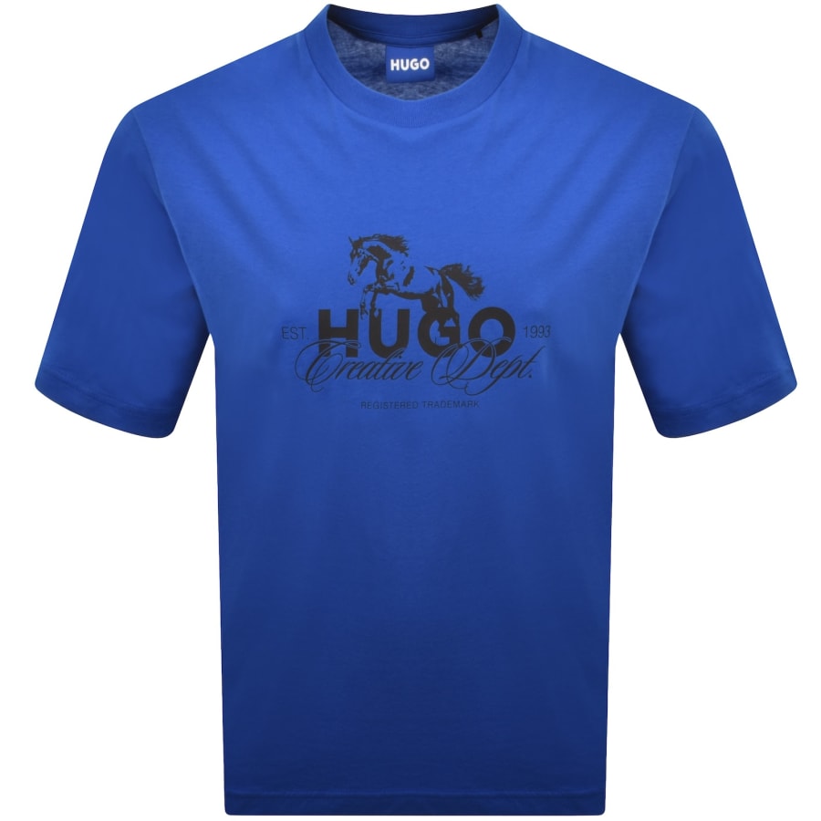 Image number 2 for HUGO Blue Nurobos T Shirt Blue