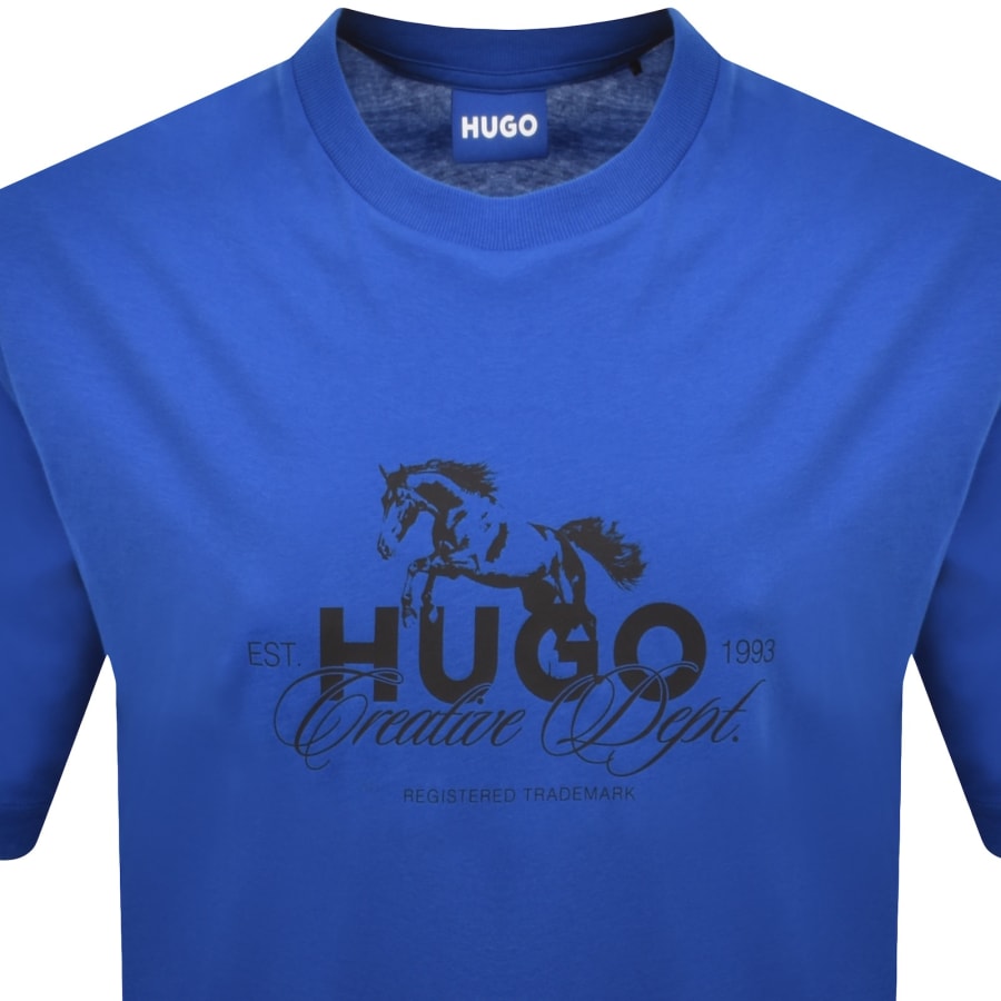 Image number 3 for HUGO Blue Nurobos T Shirt Blue