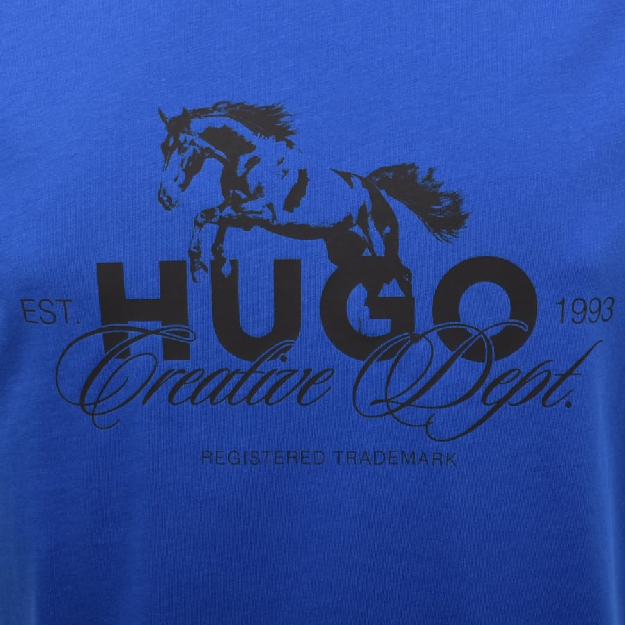 Image number 4 for HUGO Blue Nurobos T Shirt Blue