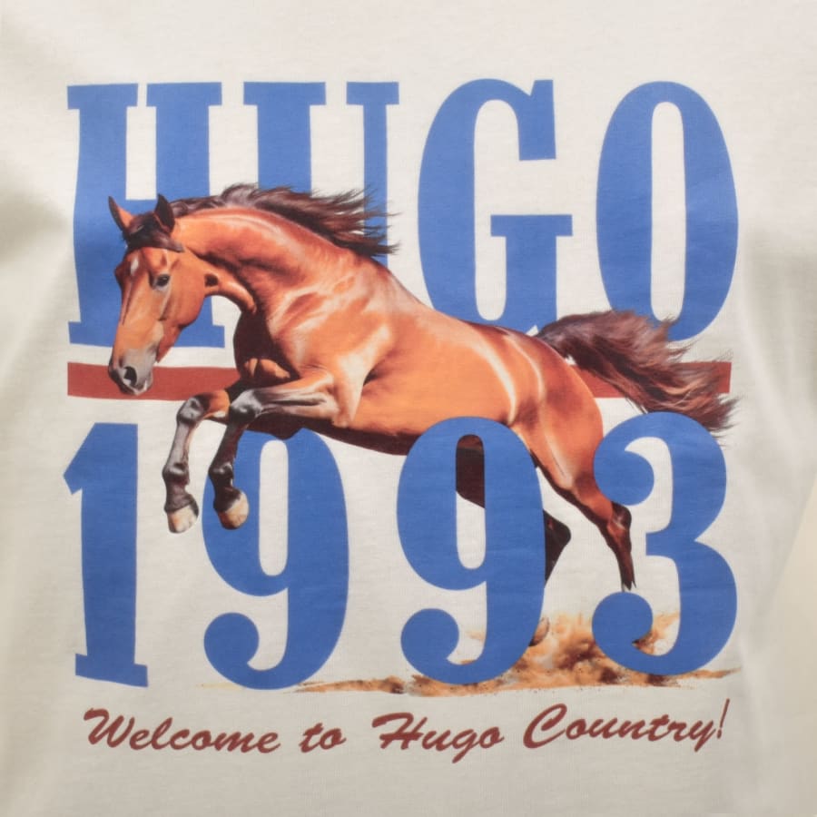 Image number 3 for HUGO Blue Nevalon Long Sleeve T Shirt Off White