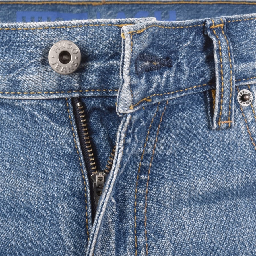 Image number 5 for HUGO Blue Ash Light Wash Slim Fit Jeans Blue