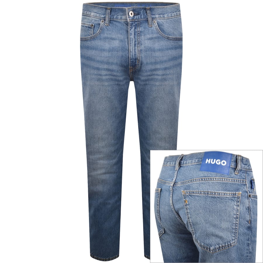 Image number 1 for HUGO Blue Ash Light Wash Slim Fit Jeans Blue