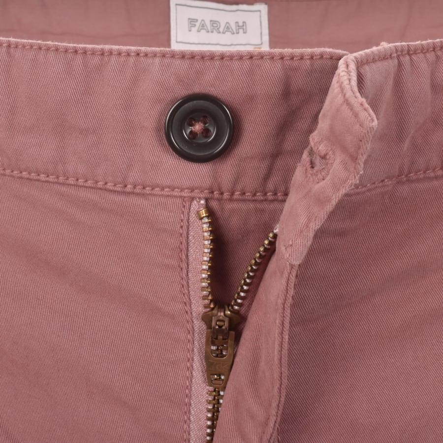 Image number 4 for Farah Hawk Twill Shorts Dusty Red