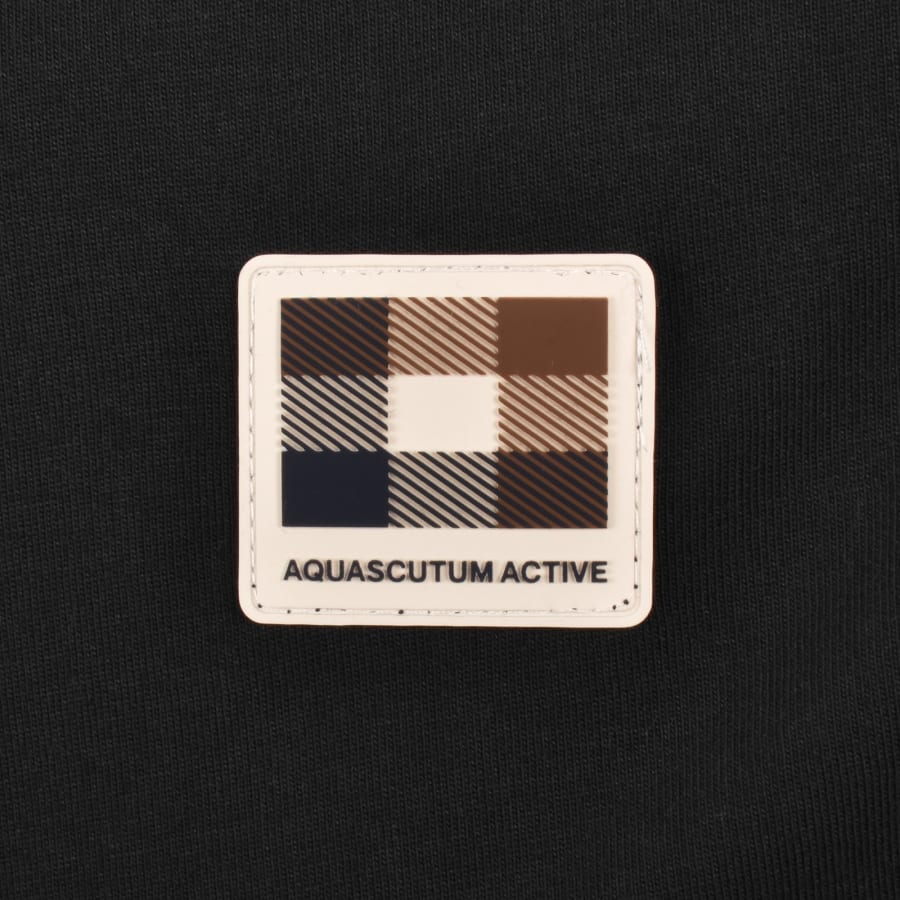 Image number 3 for Aquascutum Club Check Piping T Shirt Black