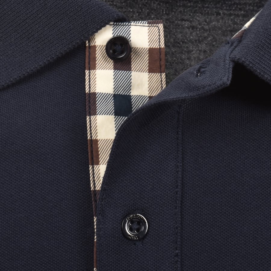 Image number 3 for Aquascutum CC Piquet Polo T Shirt Navy